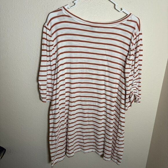 Torrid Blouse Women's 3 Striped Short Sleeve Printed Shirt Casual 3X T-Shirt - Picture 4 of 8